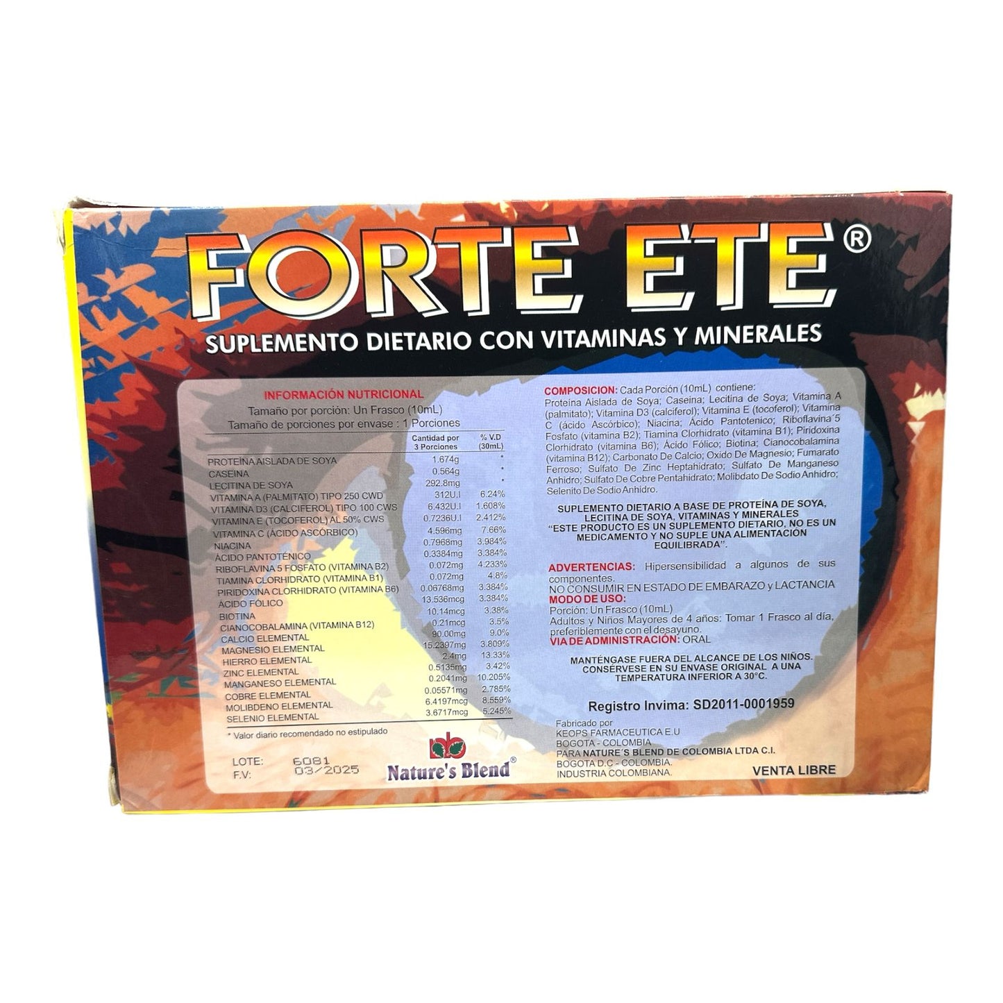 FORTE EYE vitaminas y minerales 12 frasco por 10ml Nature´s Blend