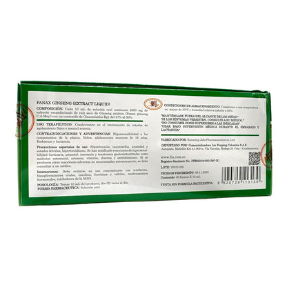 Panax Ginseng 30 frascos por 10ml