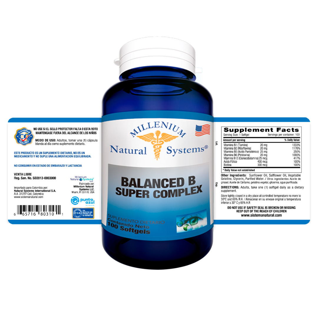 BALANCED B SUPER COMPLEX X 100 SOFTGELS - NATURAL SYSTEMS – Miproducto ...