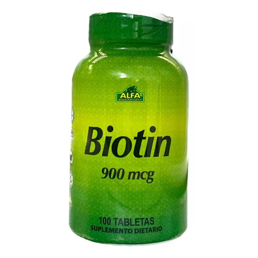 BIOTINA 900 MCG 100 TABLETS - ALFA VITAMINS