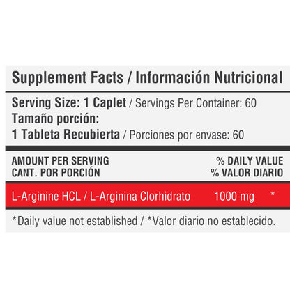 L-Arginine HCL 1000mg 60 Capsulas