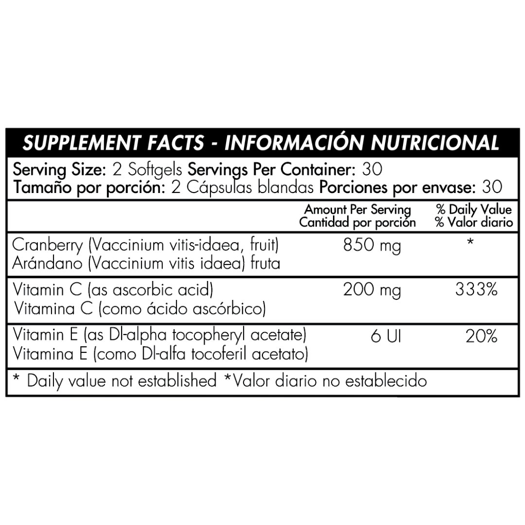 Mega Cranberry con Vitamina C & E 60 Softgels