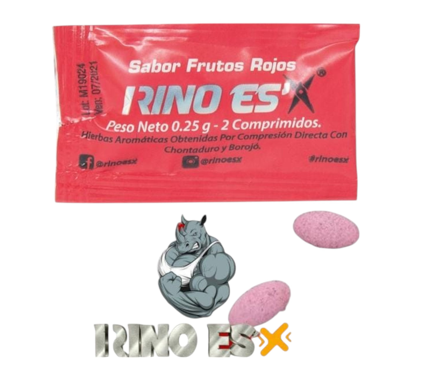 RINO ES'X  20 Und  - 10 Sobres x 2 Comprimidos Masticables