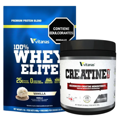 100% WHEY ELITE 2 LBS + CREATINA 100 SERVICIOS