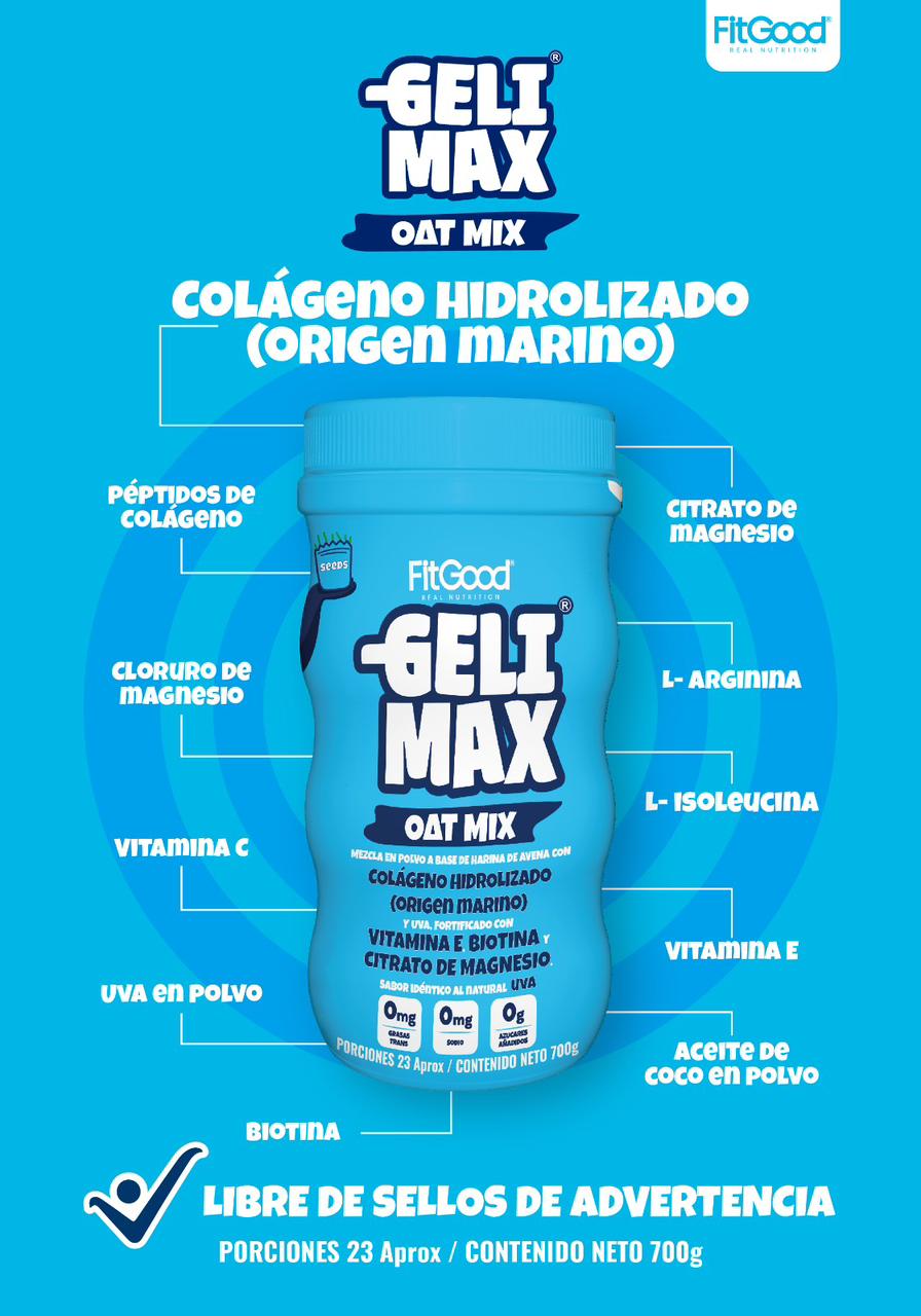 GELI MAX Colágeno Hidrolizado Marino + Citrato de Magnesio 700g FitGood