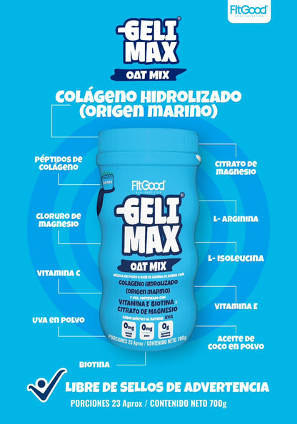 GELI MAX Colágeno Hidrolizado Marino + Citrato de Magnesio 700g FitGood