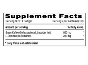 Green Coffee Plus L Carnitine x 60 Softgels