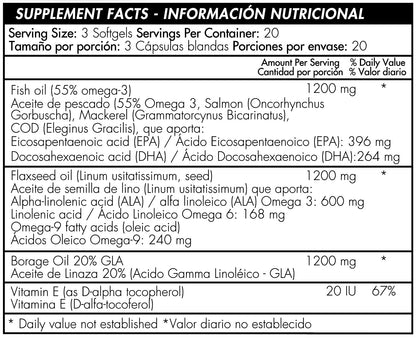 Triple Omega 3-6-9 1200mg 60 Softgels