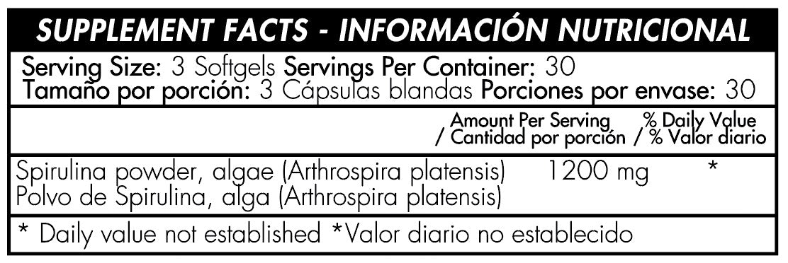 Espirulina 400mg 90 Softgels