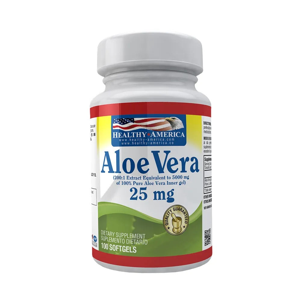 Aloe Vera 25mg 100 Softgels - Healthy America