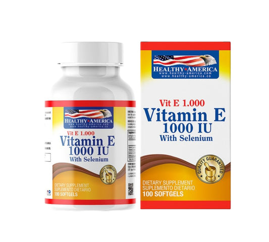 Vitamina E 1000 IU con Selenium 100 Softgels - Healthy America